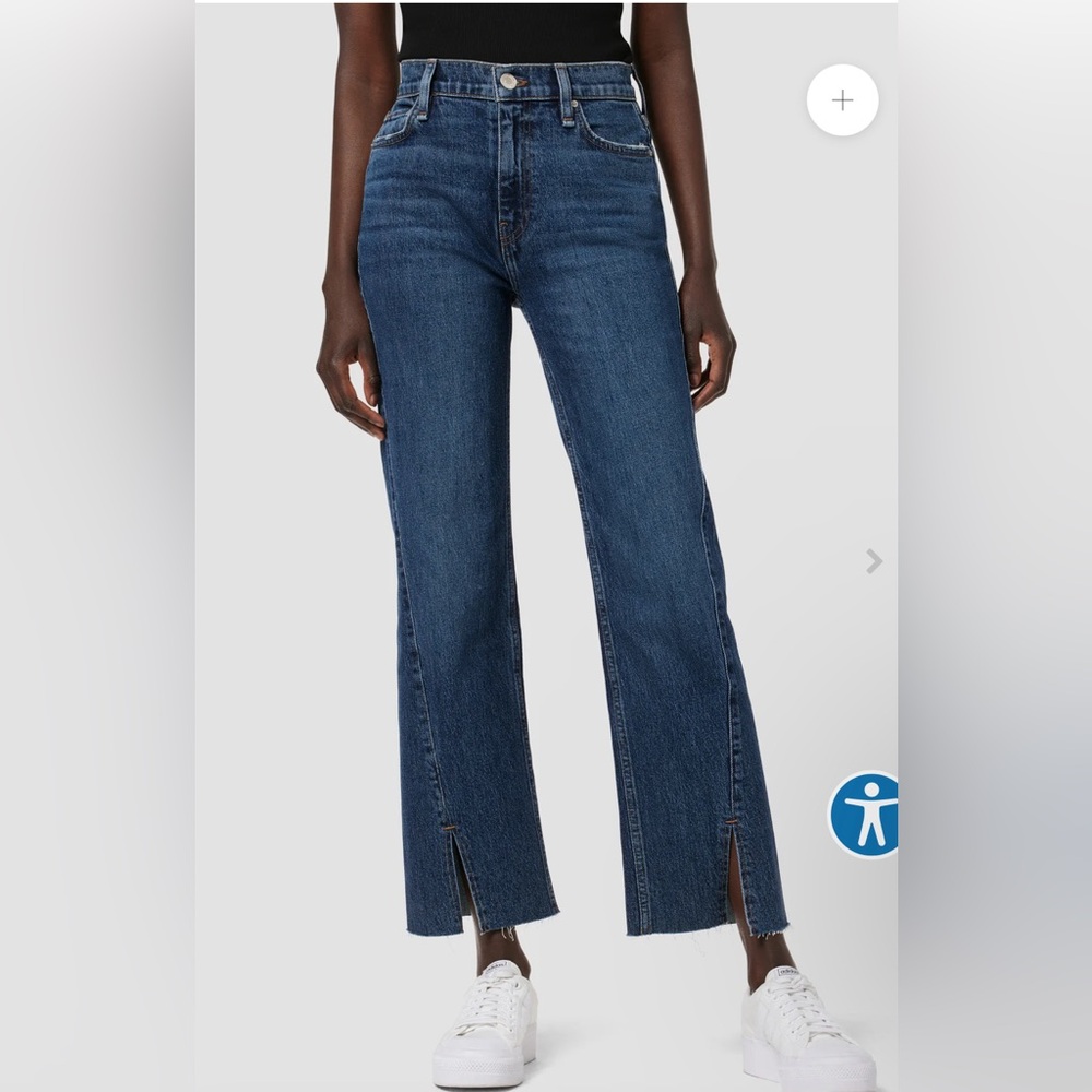 NWT Hudson Jeans Remi Hi Rise Ankle Straight Forward Seam Jeans Split Hem 28